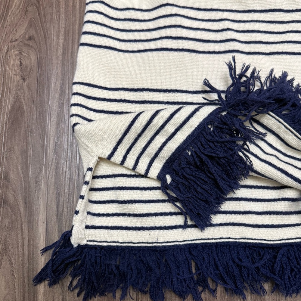 J crew women sz XS fringe boatneck shell in stripe - Picture 6 of 9
